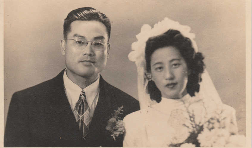 portrait on lok hin wang and ann wang on their wedding day